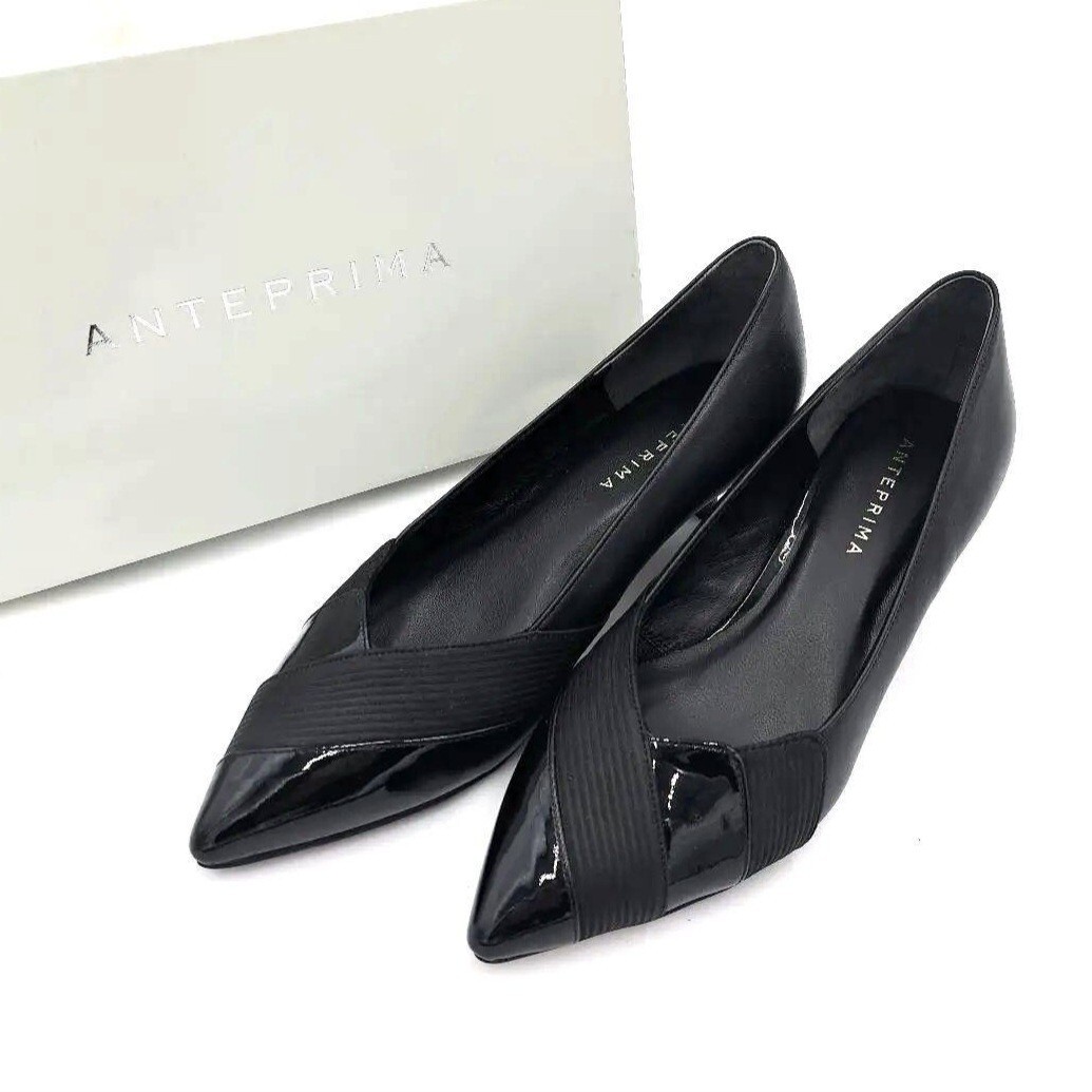 【定価3万円程】ANTEPRIMA パンプス  ブラック 黒 ヒール アンテプリマ拍卖