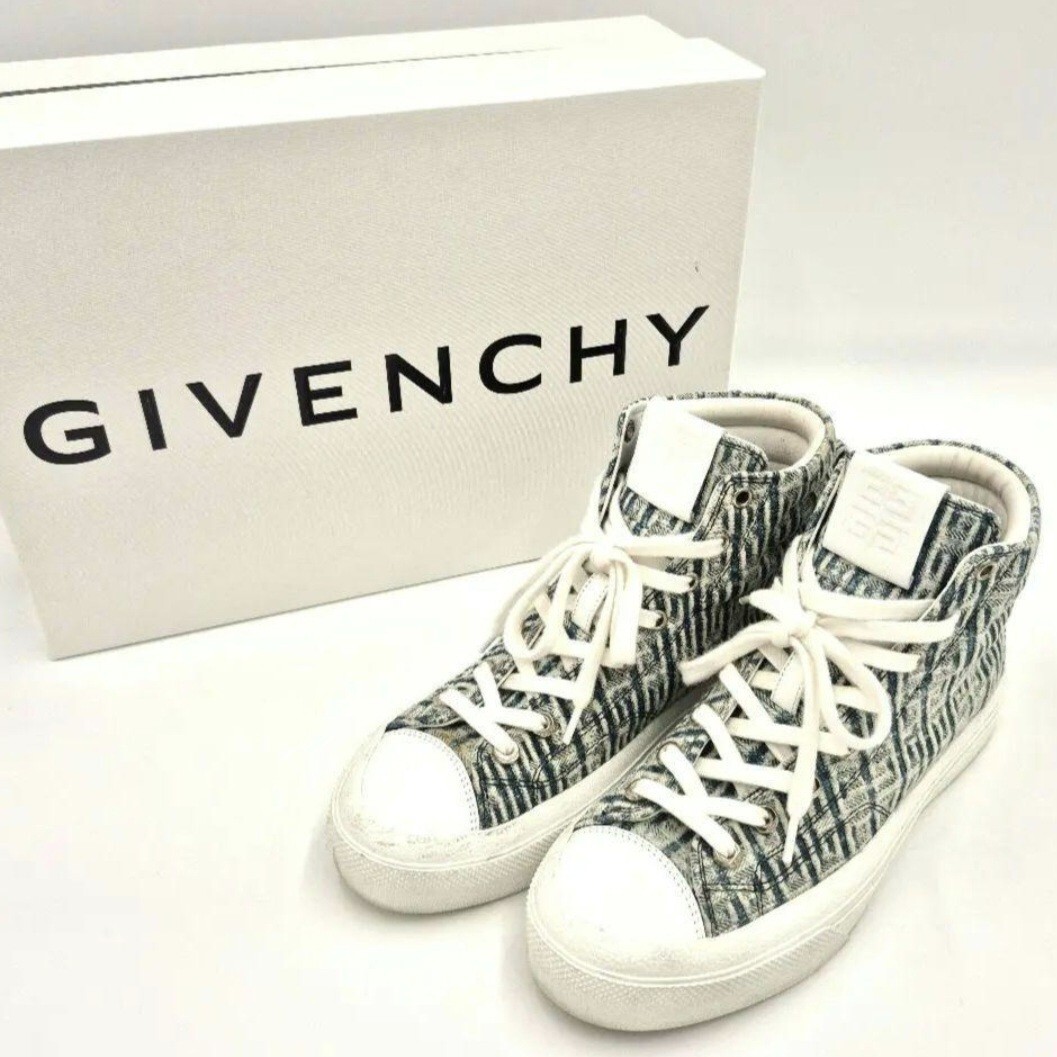 【定価11万円程】GIVENCHY ハイカットスニーカー  デニム地 シューズ 靴 ジバンシー レア 本物 38 25拍卖