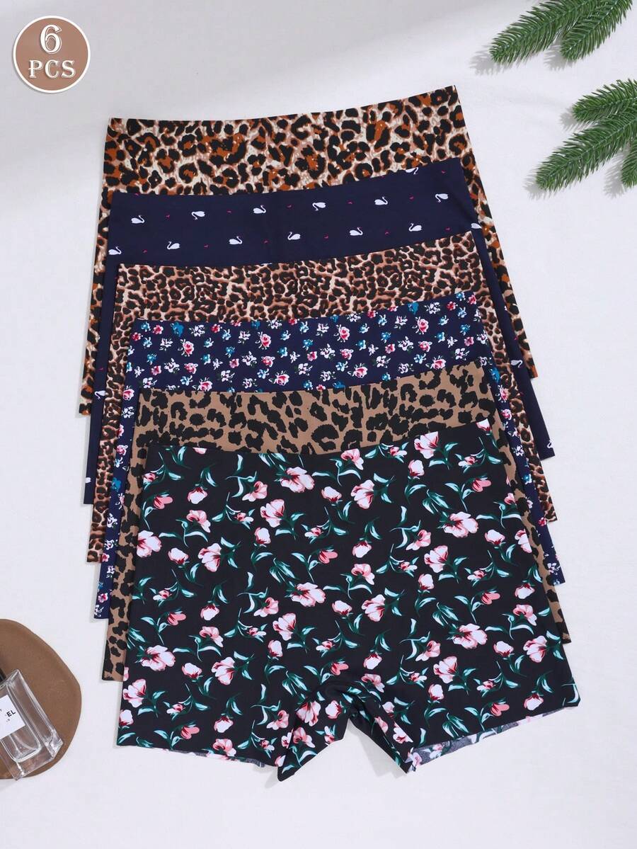 インティメート ショーツ レオパード柄 レディースストレッチ シームレス 通気性ヒップスター ショーツ 6枚セット拍卖