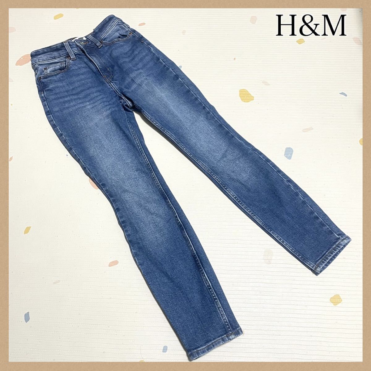 H&M デニムパンツ スキニージーンズ レディース 32 ボトムス ズボン 青拍卖