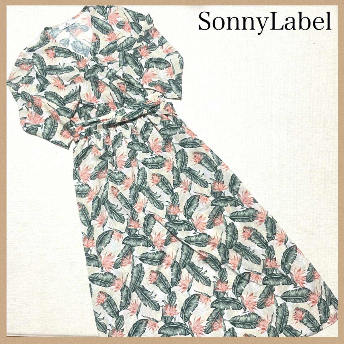 Sonny Label リーフ柄 花柄 半袖 ロングワンピース リゾート風拍卖