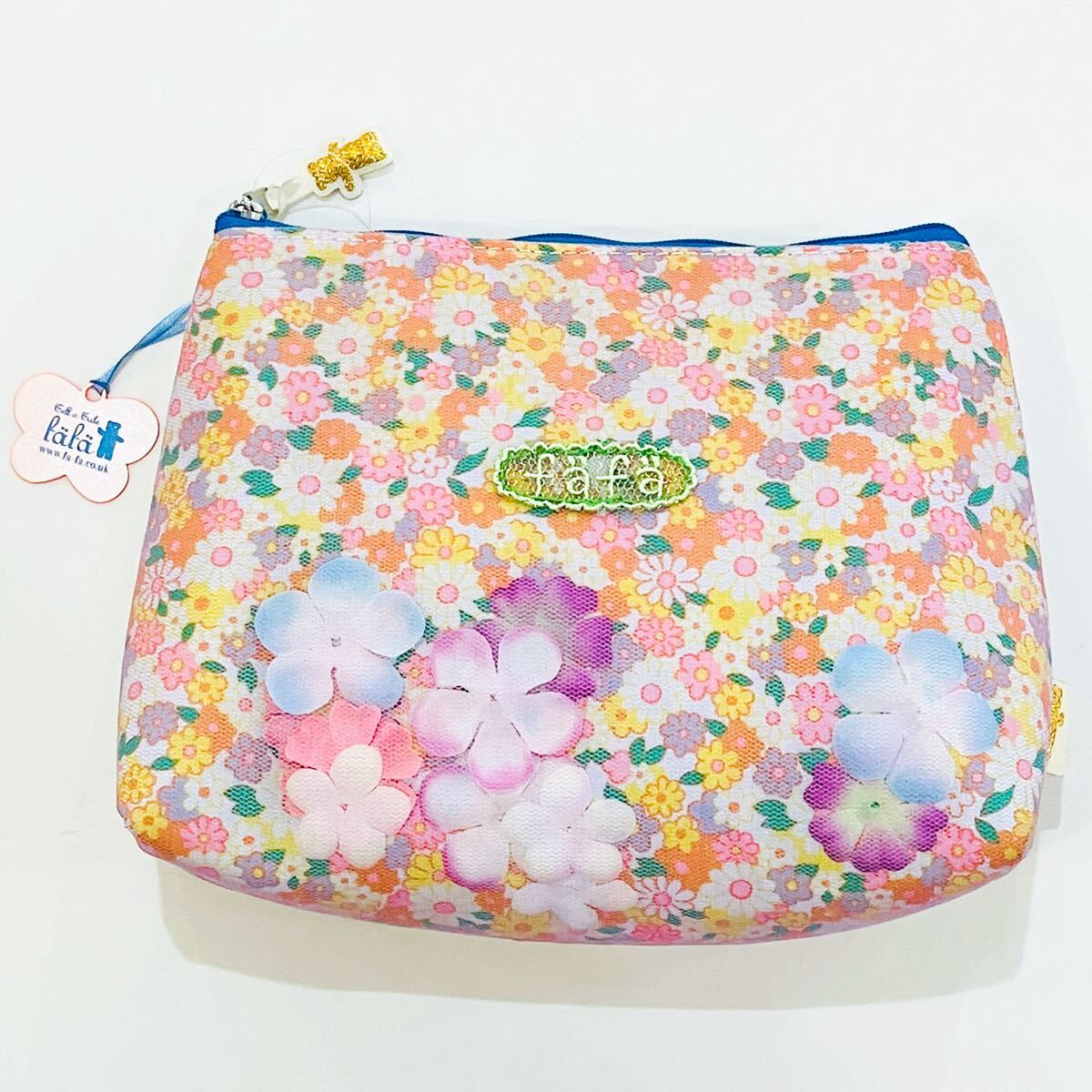 【新品未使用】fafa フェフェ ポーチ イエロー チュールレース お花 造花 花柄 ファスナー 大きめポーチ コスメ ファンシー拍卖