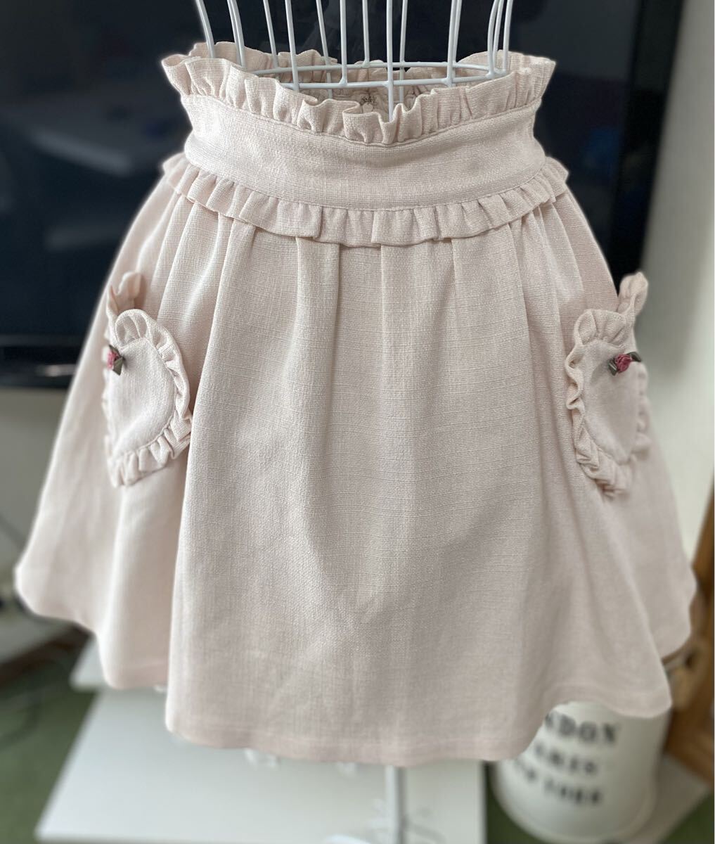 未使用品Ank rouge ハート型ポケットフレアスカートピンク拍卖