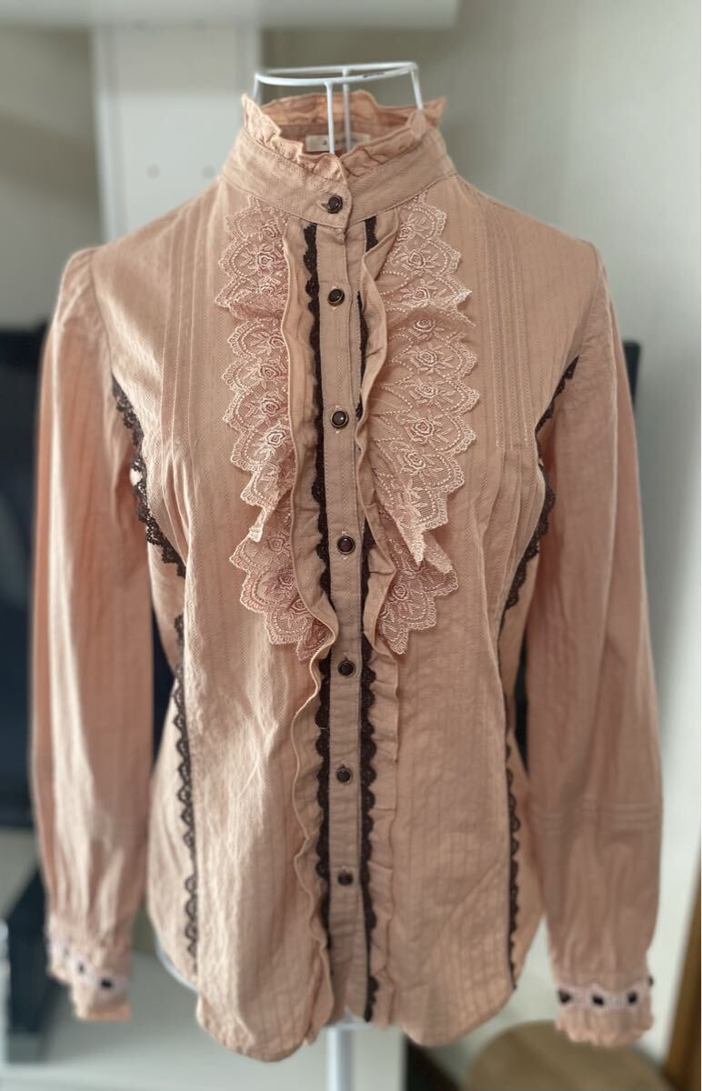 axes femmeフリル レース ブラウス ピンク 長袖 ゴスロリ ロリータ クラシカル拍卖