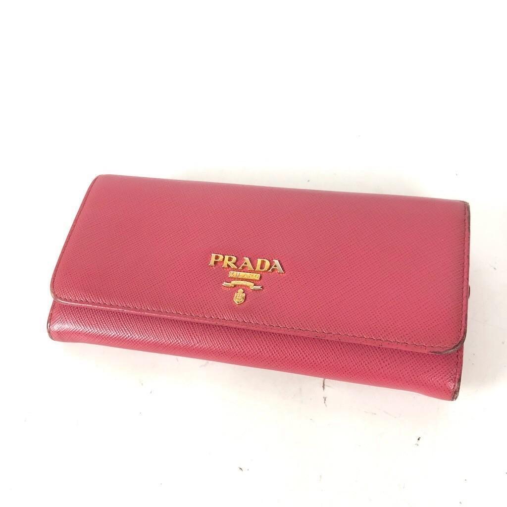 PRADA プラダ ジップ 長財布 ピンク レディース ブランド 財布 カードケース カード入れ お札入れ 小銭入れ コインケース拍卖
