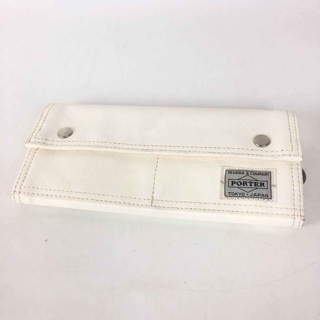 PORTER ポーター 二つ折り長財布 ホワイト メンズ ブランド 財布 カードケース カード入れ お札入れ 小銭入れ コインケース拍卖
