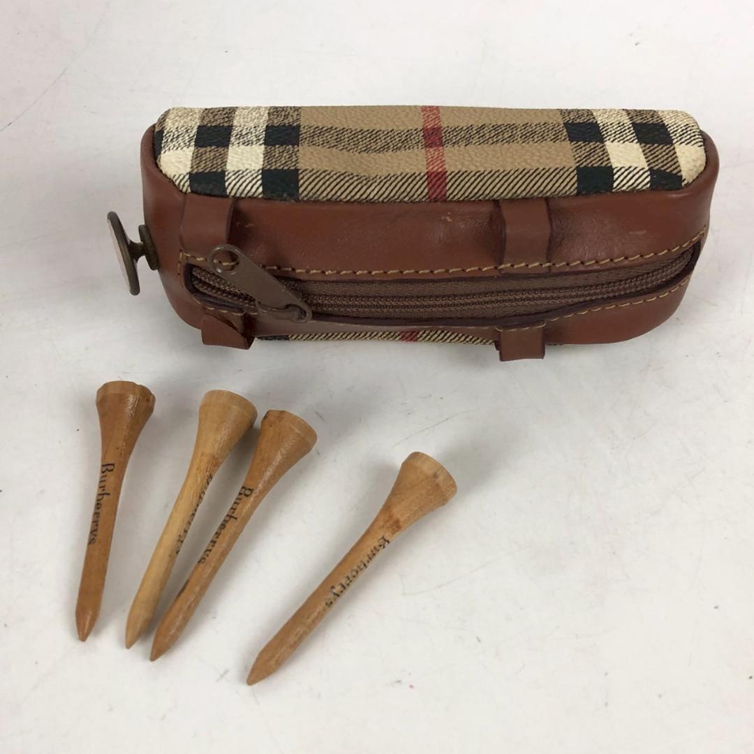 Burberry バーバリー チェック柄 ゴルフティーケース&ウッドティー4本 鞄 かばん バッグ レディース メンズ ブランド拍卖