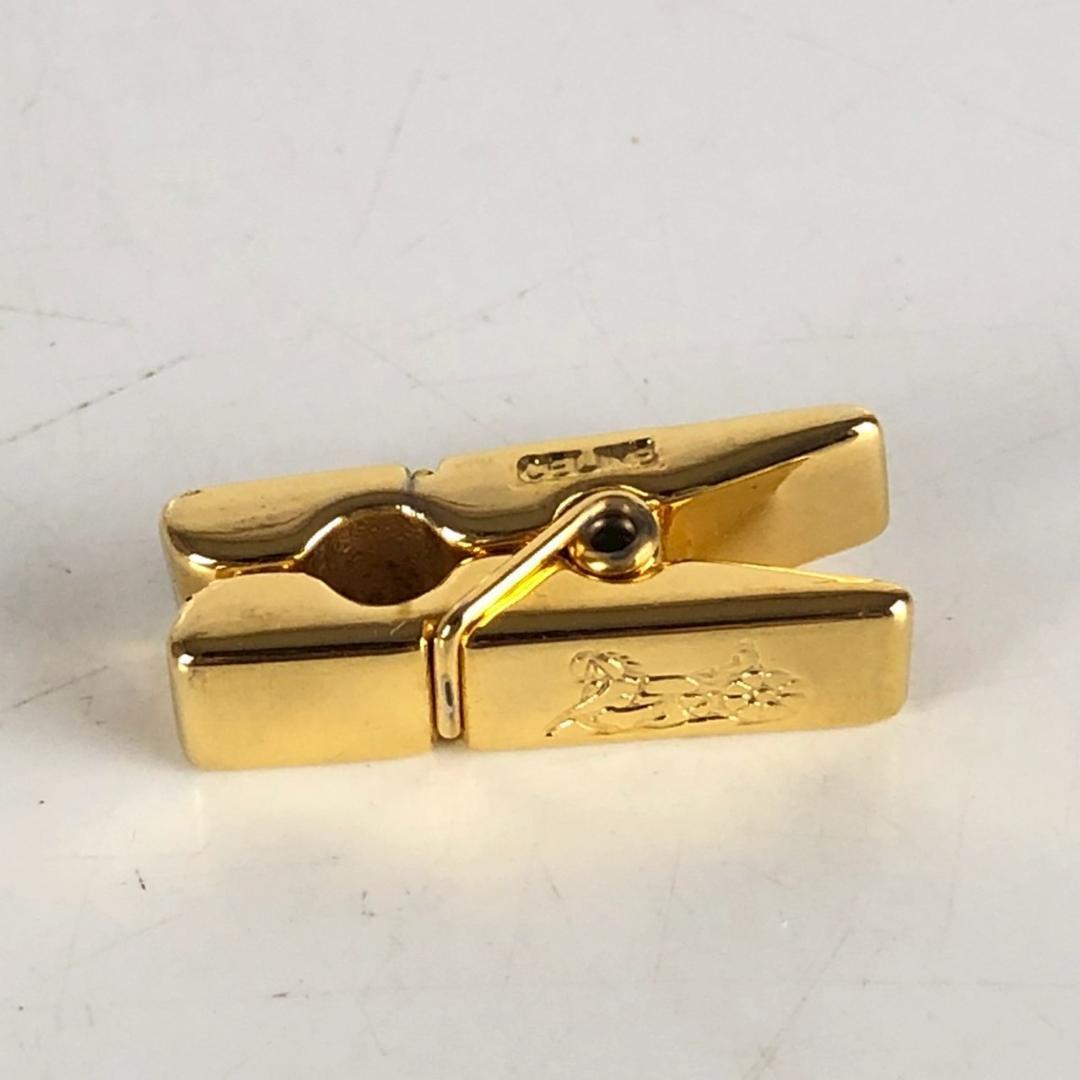 CELINE セリーヌ ピンチ型クリップ ゴールドカラー レディース ブランド スーツ ビジネス メンズ ファッション ブランド拍卖
