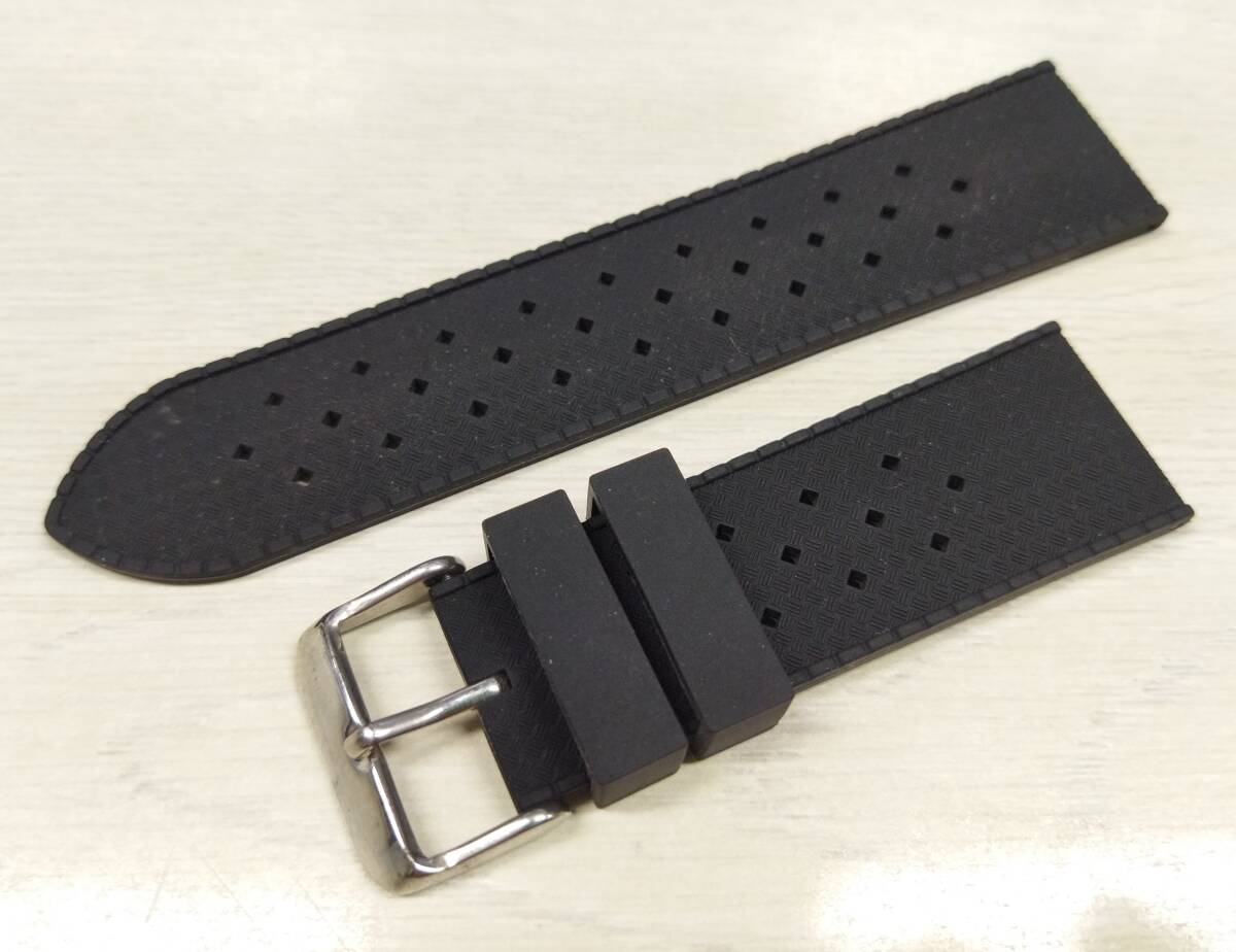 【送料無料・未使用】★Tropic/トロピックデザインコンセプト-ラバーベルト(24mm・black/黒)スマートウォッチ、ブライトリング 等に最適★拍卖