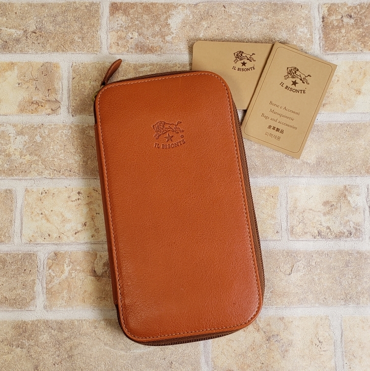 未使用 イルビゾンテ ラウンドジッパー 長財布 ヤキヌメ イタリア製 C0442 財布 ロングウォレット IL BISONTE 拍卖