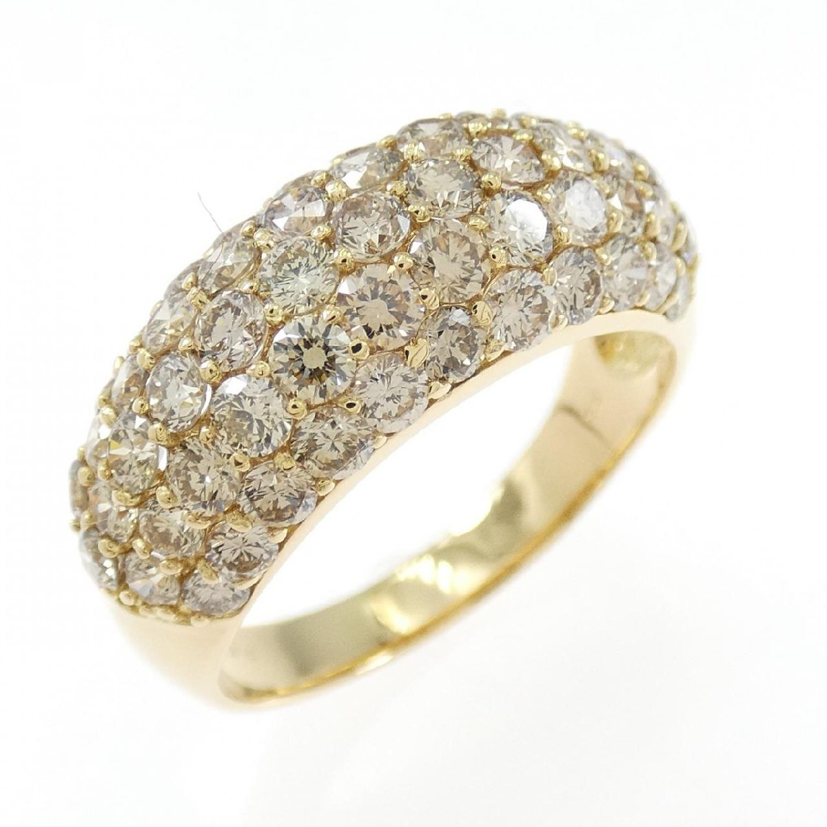 K18YG パヴェ ダイヤモンド リング 2.00CT拍卖