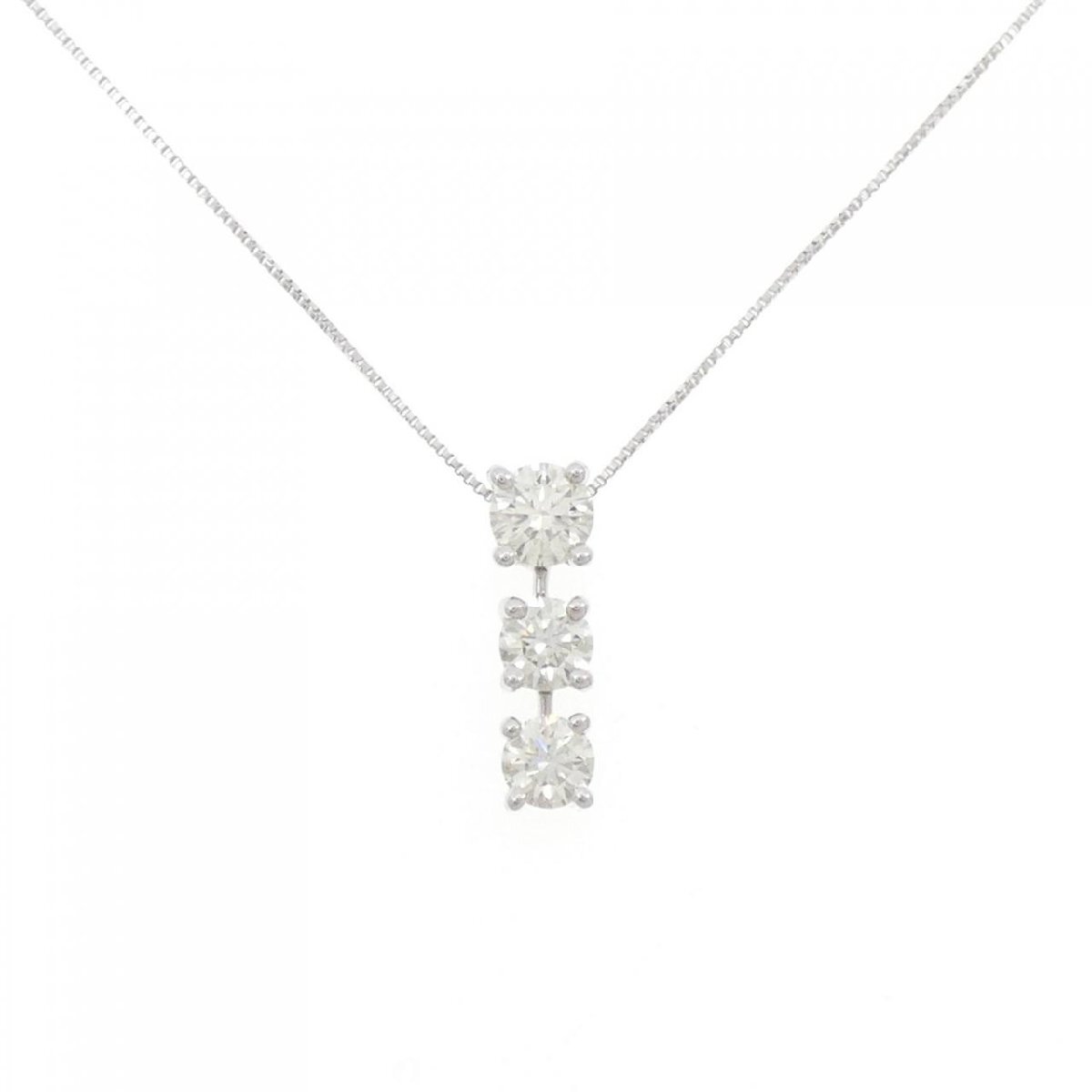 K18WG ダイヤモンド ネックレス 1.000CT拍卖