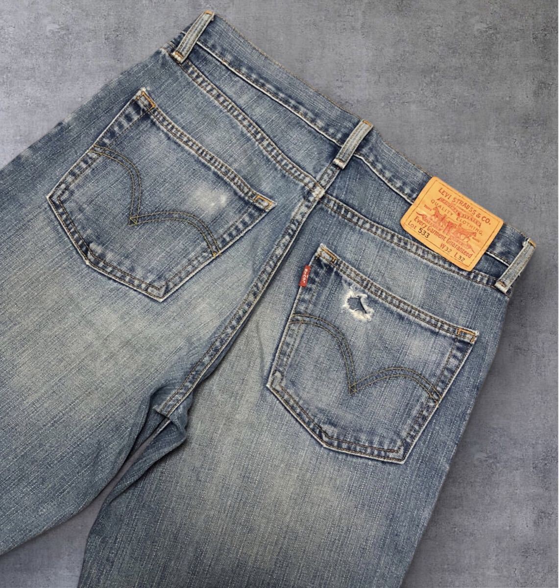 ■Levi's リーバイス■533 色落ち加工 デニム ジーンズ W32L32拍卖