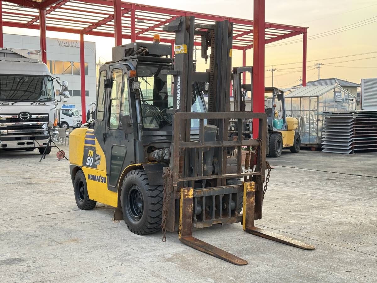 コミコミ【KOMATSU コマツ FH50-1】2014年】エアコン/ヒーター】ヒンジ付・3本レバー】4m揚高】5t★フォークリフト★ディーゼル★愛知拍卖