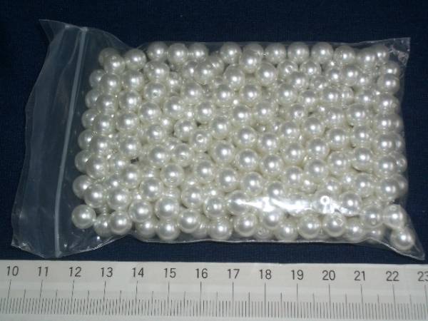 定形外(定形)郵便送料無料:無鉛パールビーズ(白:8㍉:1袋約279粒:樹脂製)拍卖
