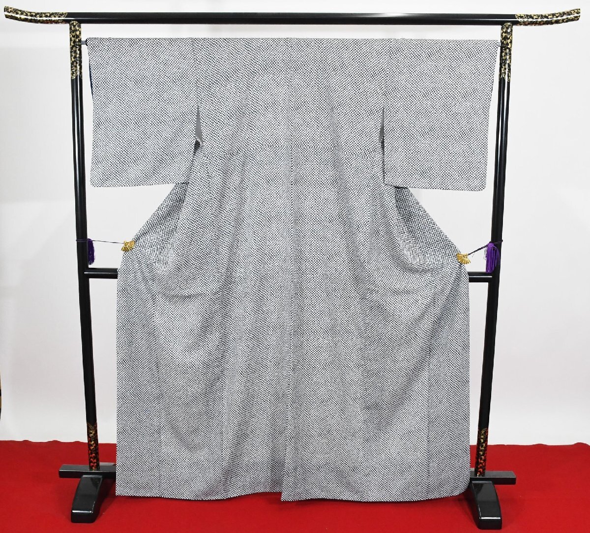 小紋 着物 袷 絞り柄 鹿の子 身丈158cm 裄丈66cm ★ kb-7141 桜庭呉服店拍卖