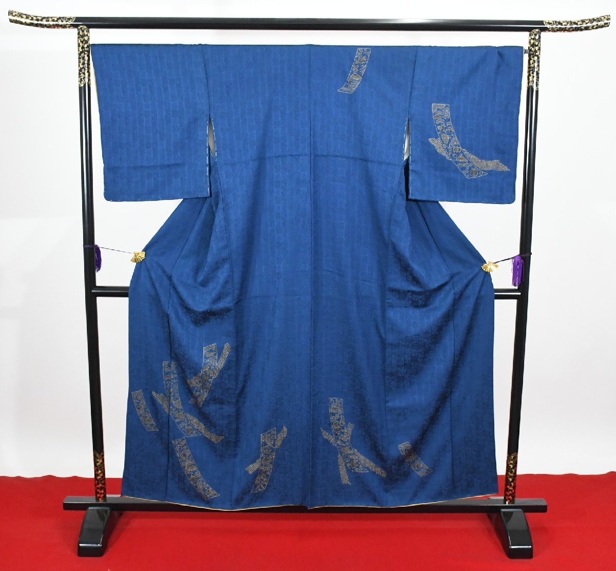 附下訪問着 披露宴 金彩 短冊 宝尽くし 身丈150cm 裄丈68cm ★着物 パーティー t‐2163 桜庭呉服店拍卖