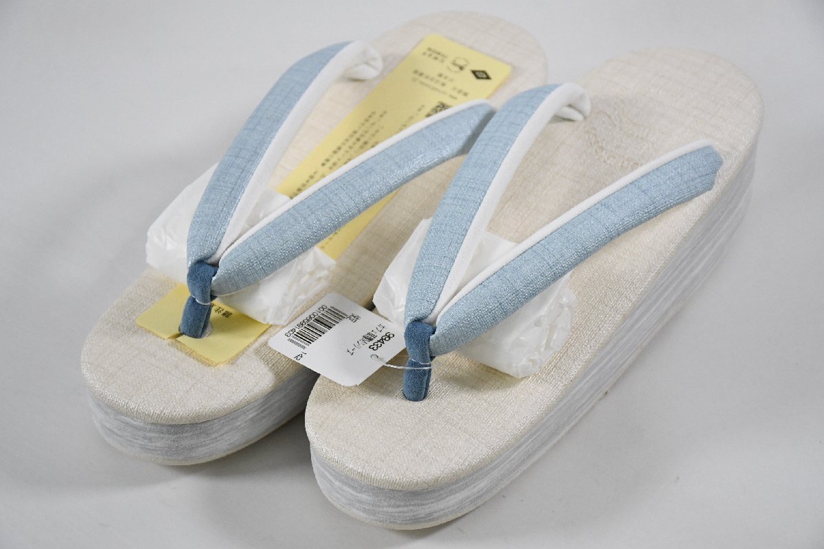 カレンブロッソ カフェぞうり 菱屋 草履 Mサイズ レディース 女性 履物 日本製 Calen Blosso 鼻緒水色拍卖