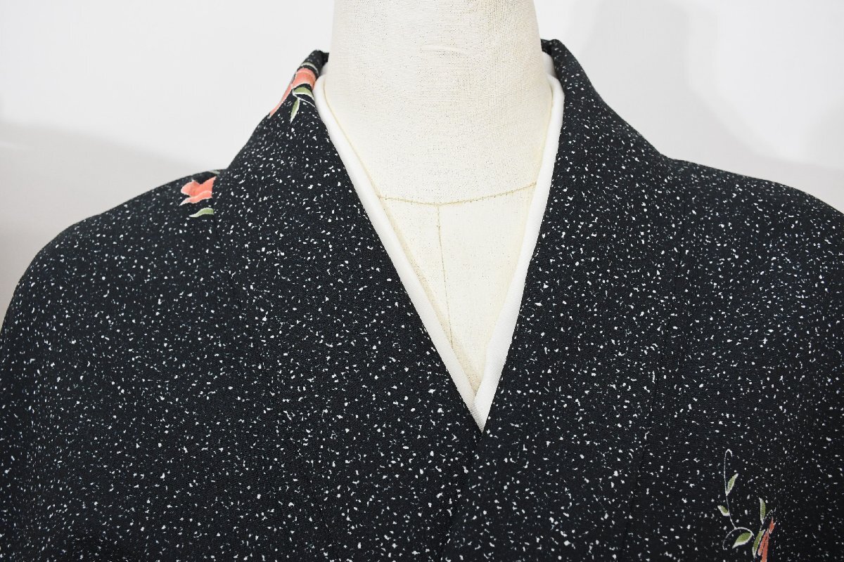 小紋 着物 袷 花 身丈156cm 裄丈65.5cm ★ kb-7231 桜庭呉服店拍卖