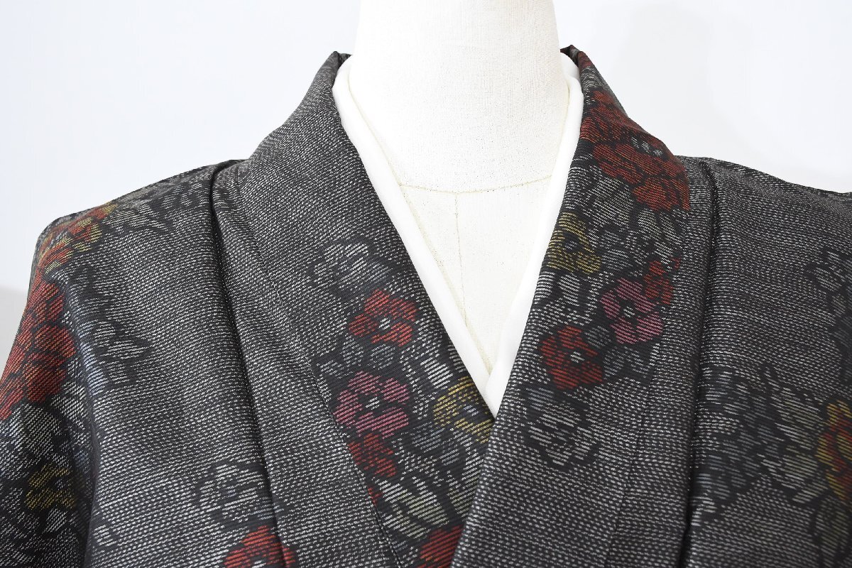 本場大島紬 花 正絹 吉田織物 身丈160cm 裄丈67cm ★着物 pb-3571 桜庭呉服店拍卖