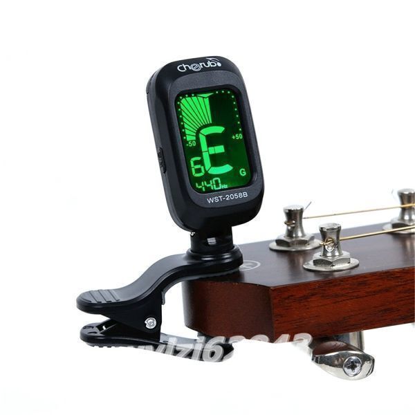 GU107:★人気★フォークアコースティックギターチューナー バイオリン Ukulele ベース 電子チューニングチューナー弦楽器アクセサリー拍卖