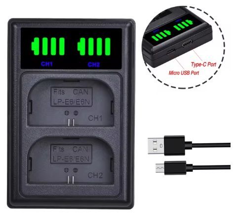 送料無料 バッテリー2個同時充電可 キャノン LP-E6 LP-E6NEOS R5 R6 R7 Ra 5D 60D 6D 70D 7D 80D 90D USB充電器 USB付 LCD 互換品拍卖