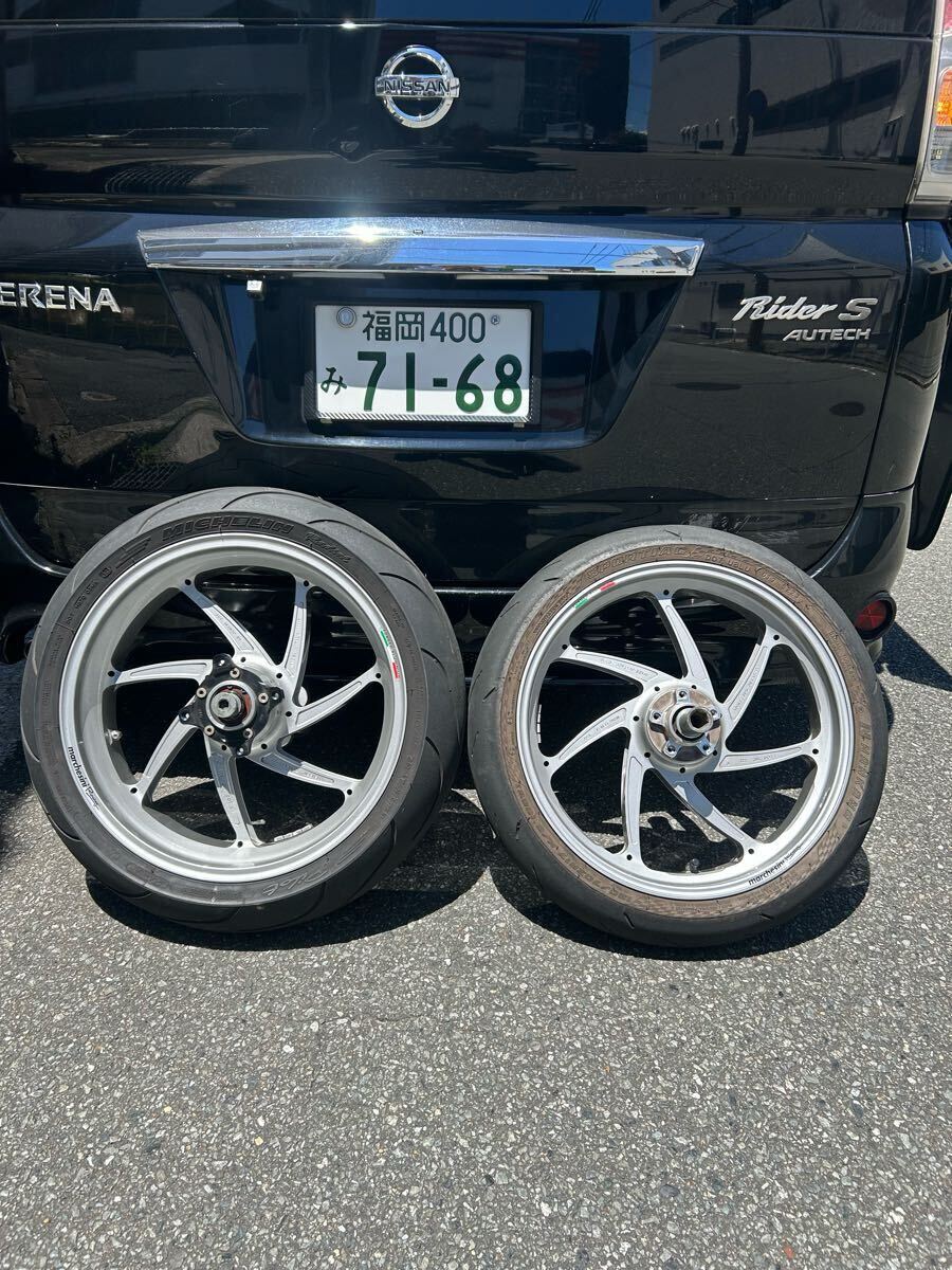 ZZR1100D マルケジーニ M7RS Genesi アルミ フォージド 鍛造 JWL シルバー F3.5 R5.5 社外ホイール 前後セット 希少 ZRX1200拍卖