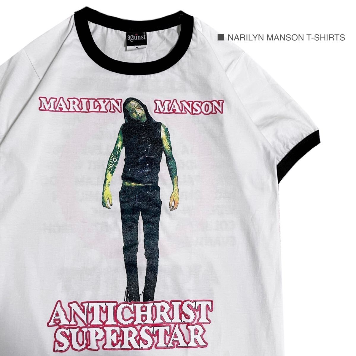 MARILYN MANSON マリリンマンソン XL 半袖 リンガー Tシャツ ロック バンドT拍卖