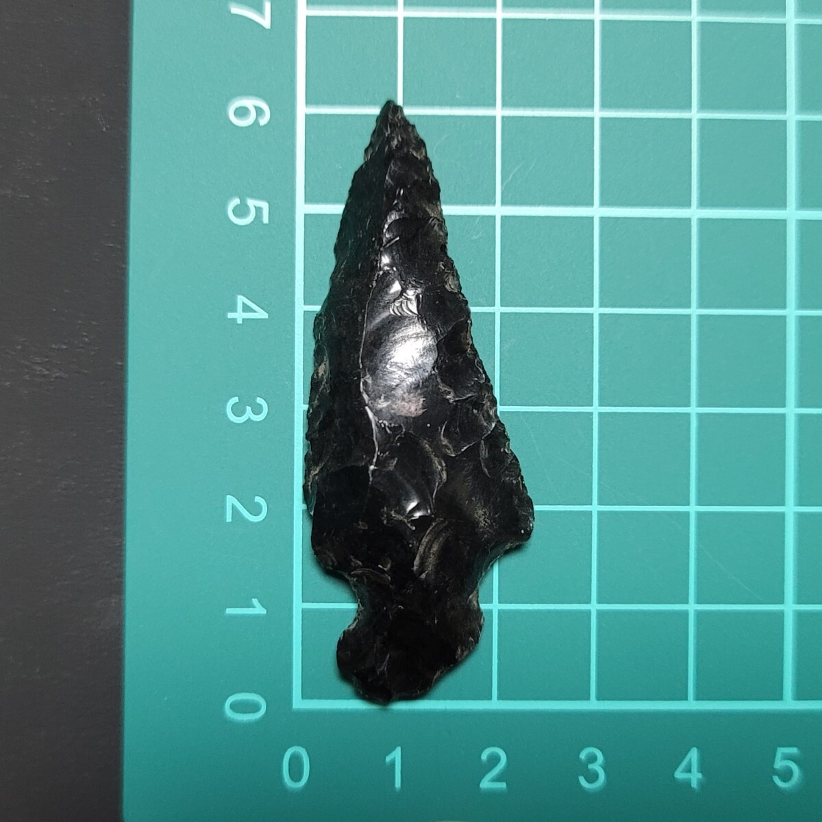 ■大きめ■石器■6.0cm■北海道■槍、黒曜石、石器、石器時代、鏃、矢じり、時代、縄文時代、縄文、レア■SL拍卖