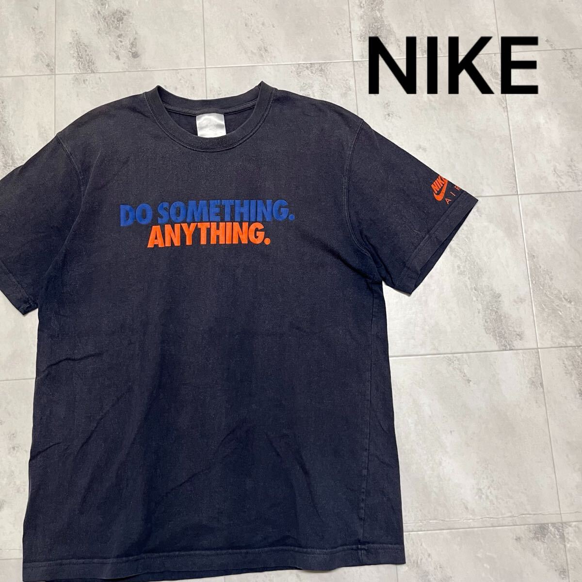 NIKE ナイキ Tシャツ T-shirt 半袖 00年代 y2k 90s プリントロゴ アメカジ フェード ブラック サイズM 玉mc4062拍卖