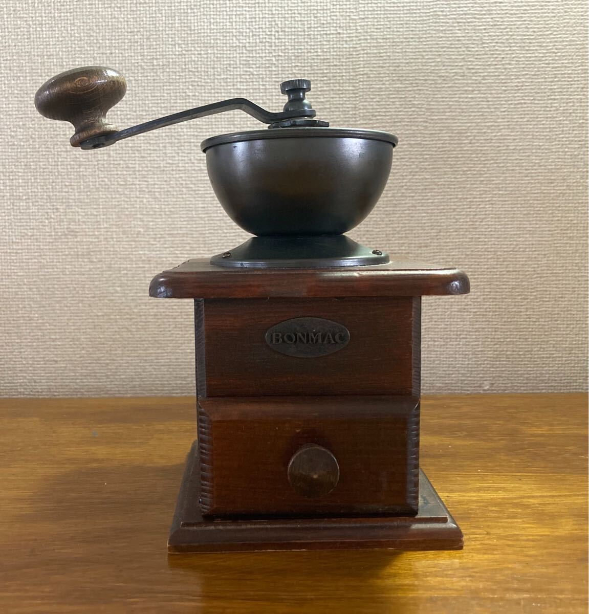 ボンマック/BONMAC/手動コーヒーミル/コーヒーミル/手動式/豆挽き/手挽き/珈琲/アンティーク/ 木製/レトロ/インテリア/手挽きコーヒーミル拍卖