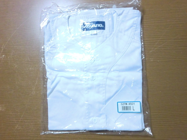 ユニフォーム ベースボールシャツ 52FM-4501 ミズノ製 SIZE:L 未開封品拍卖