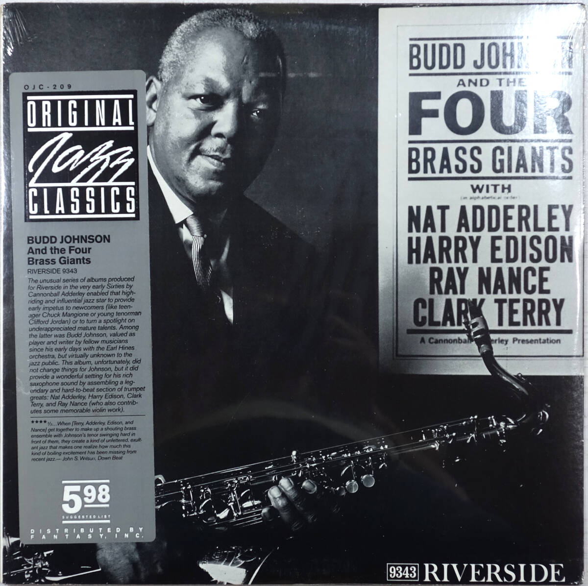 ◆BUD JOHNSON AND THE FOUR BRASS GIANTS / S/T (US OJC LP/Sealed) -Nat Adderley, Tommy Flanagan, Clark Terry, Riverside拍卖