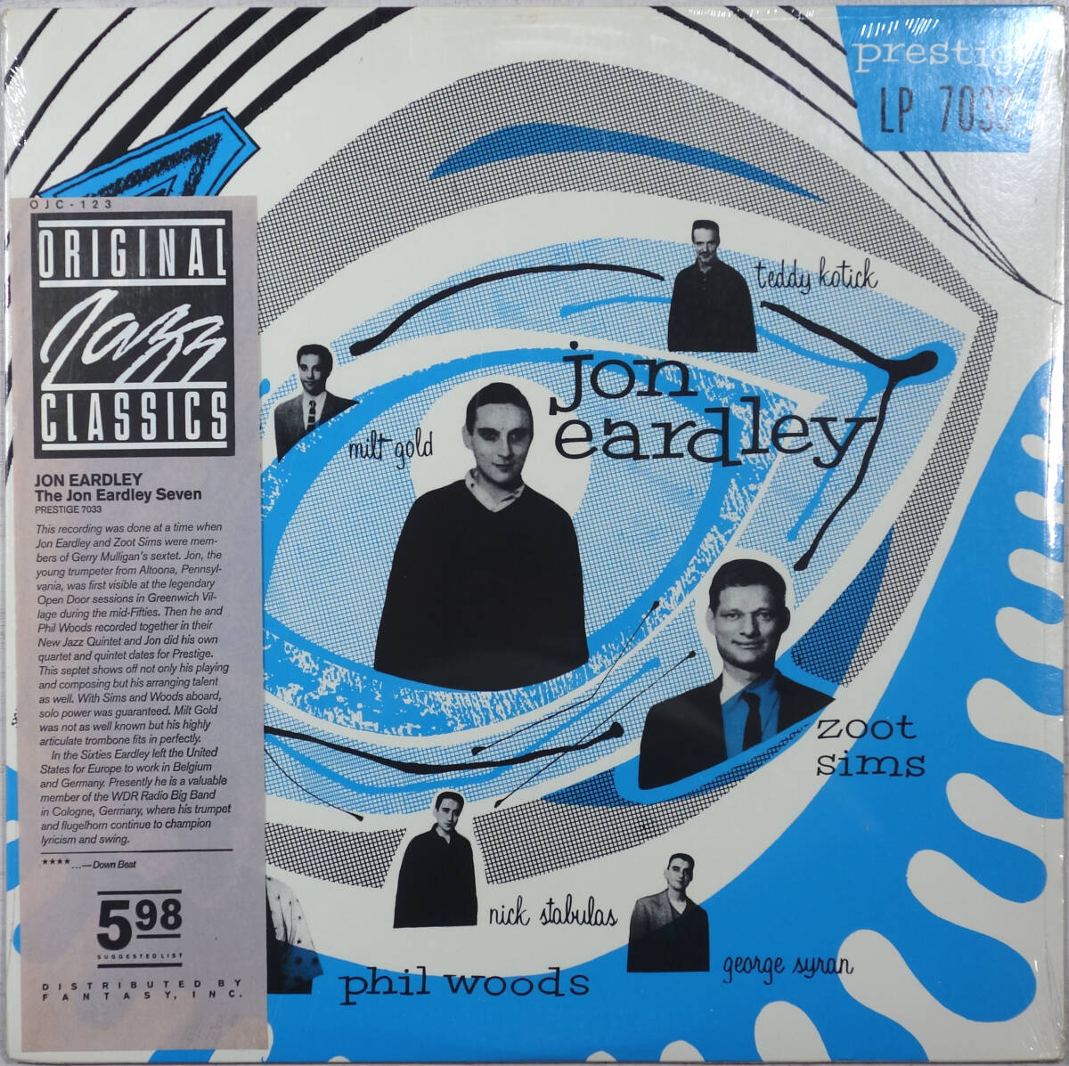 ◆JON EARDLY/THE JON EARDLY SEVEN (US OJC LP/Sealed) -Zoot Sims, Phil Woods, Rudy Van Gelder, Prestige拍卖