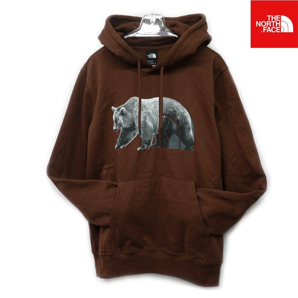 USA限定 新品 ノースフェイス ベアー スウェット パーカー (M) ブラウン 裏起毛 THE NORTH FACE プルオーバー 熊 /ka780拍卖