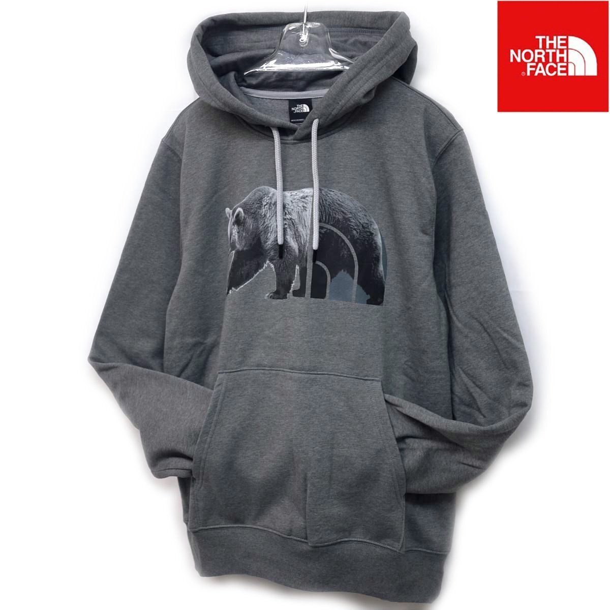 USA限定 新品 ノースフェイス ベアー スウェット パーカー (M) ミッドグレーヘザー 裏起毛 THE NORTH FACE プルオーバー 熊 /ka700拍卖