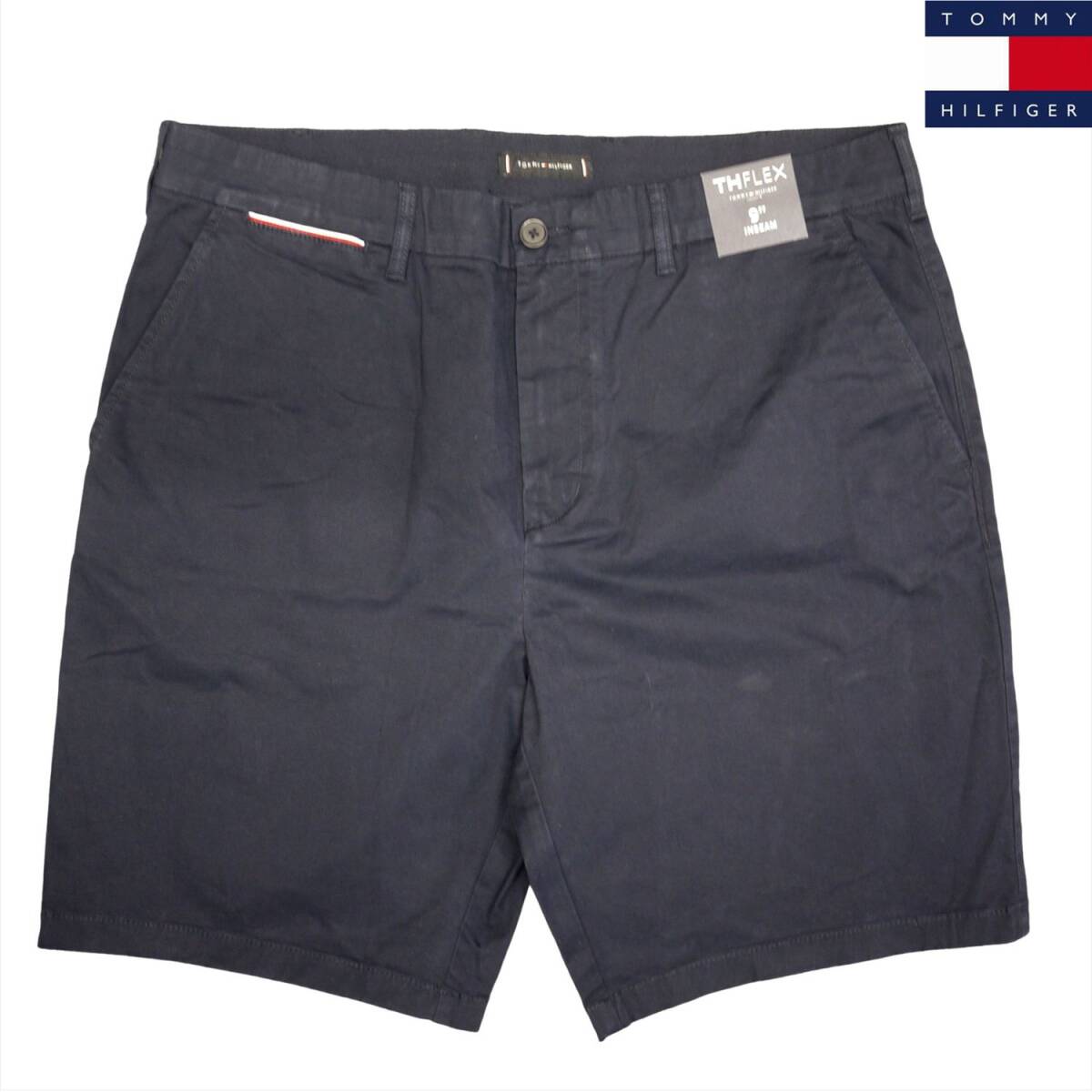 新品 トミーヒルフィガー ストレッチ ショートパンツ (38) ネイビー ゴルフにも!TOMMY HILFIGER THFLEX USAモデル /fa30拍卖