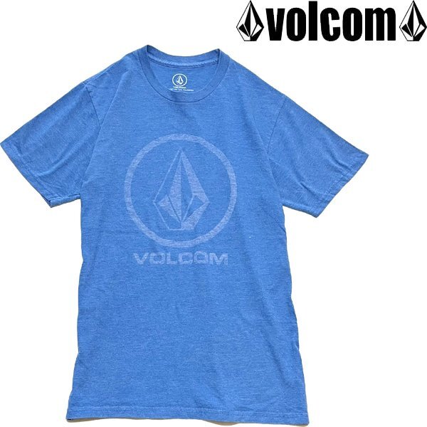 1点物◆ボルコムVOLCOM青プリントTシャツ古着メンズSMレディースOKアメカジ90sストリート/スポーツMixスケートブランド中古SK8ブルー349769拍卖