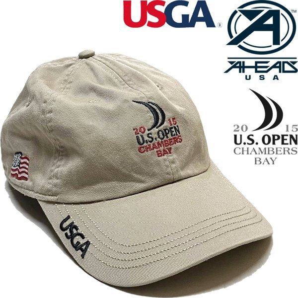 1点物◆US OPENゴルフ星条旗USGAベージュ帽子キャップ古着メンズレディースOKアメカジ90sストリート/スポーツUSAブランド中古GOLF349962拍卖