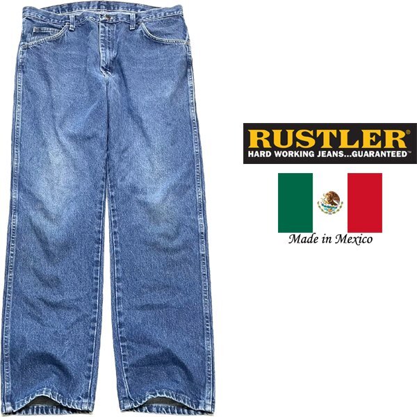 1点物◆メキシコ製ラングラー系ラスラーRUSTLERジーンズ古着メンズ38レディースOKアメカジ90sストリートUSAブランド中古デニムパンツ349971拍卖