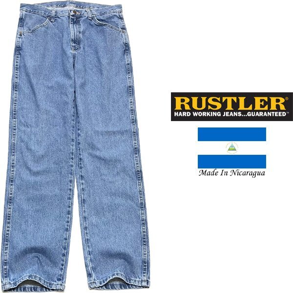 1点物◆ニカラグア製ラングラー系ラスラーRUSTLERジーンズ古着メンズ32レディースOKアメカジ90sストリートUSAブランド中古デニム349967拍卖
