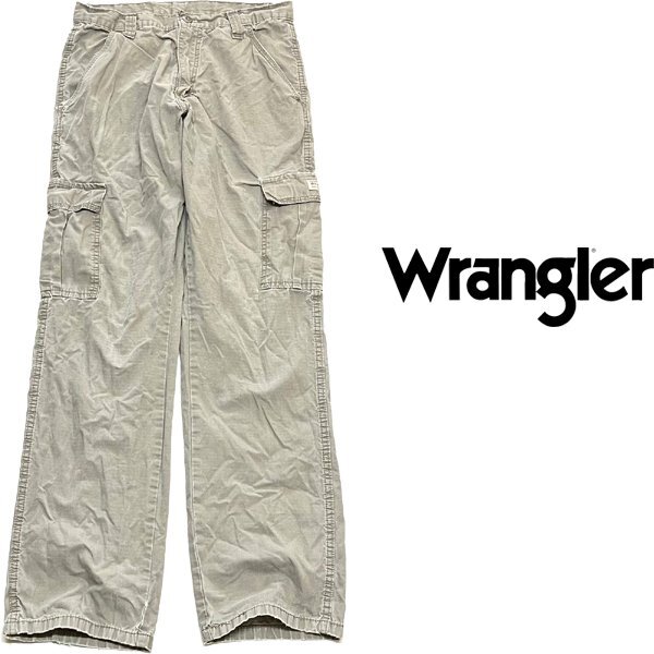 1点物◆ラングラーWranglerダメージ雰囲気系カーゴパンツ古着メンズSMレディースOKアメカジ90sストリート/スポーツブランド/ベージュ362047拍卖