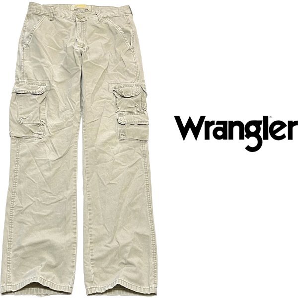 1点物◆ラングラーWranglerダメージ雰囲気系カーゴパンツ古着メンズ30レディースOKアメカジ90sストリート/スポーツブランド/ベージュ362046拍卖