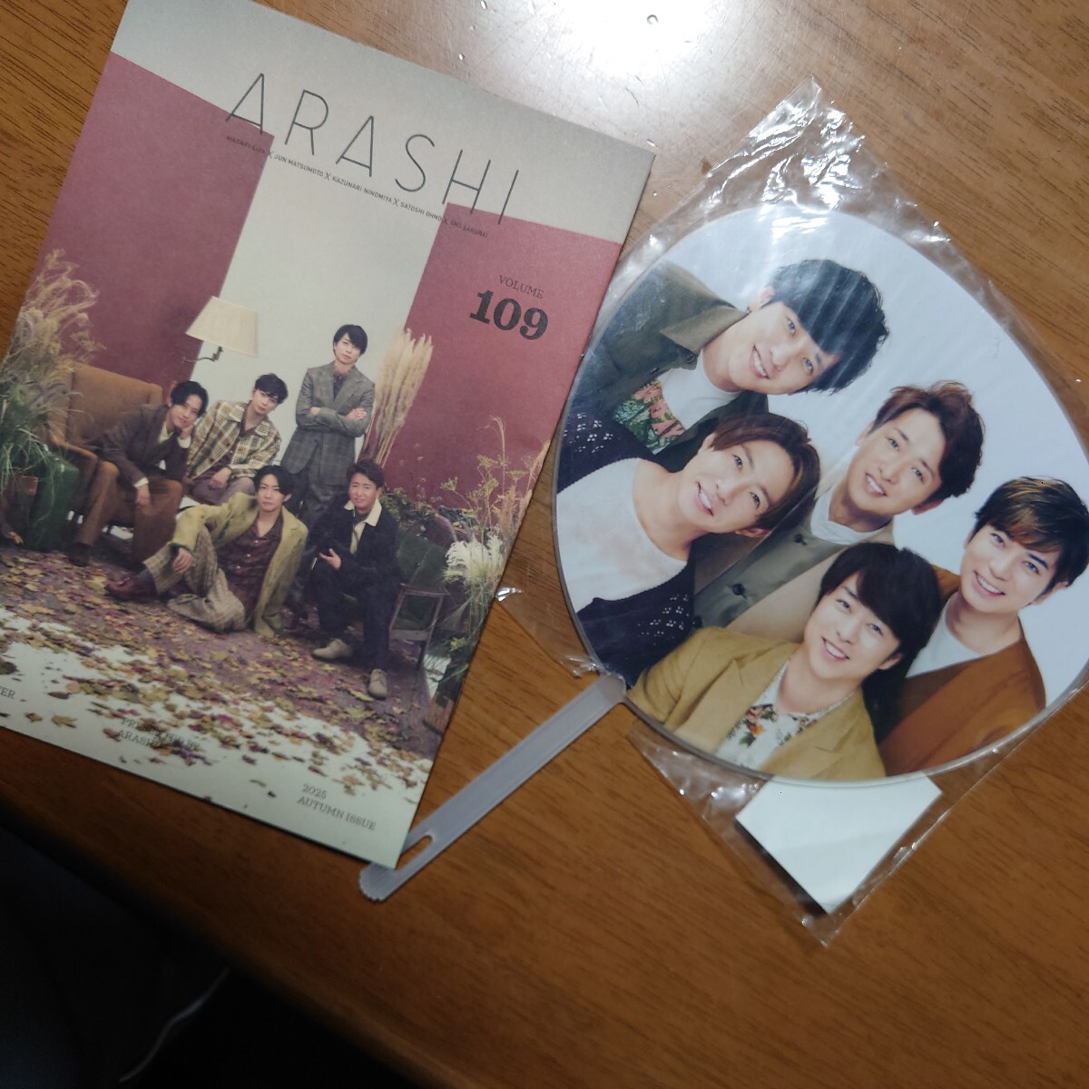 嵐LIVE 2020 国立競技場 THIS IS ARASHI グッズ:キッズうちわ(横20cm)、オマケ:最新会報(5年振り 5人揃う!)1点限り拍卖