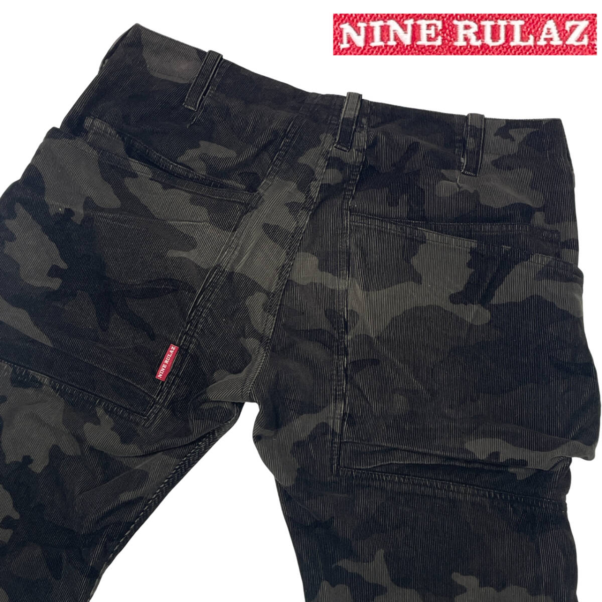 NINE RULAZ LINE 廃版 タイガーカモ サイドポケット パンツ size.L (約89cm W34相当) NRL ナインルーラーズ コーデュロイ パンツ 迷彩拍卖