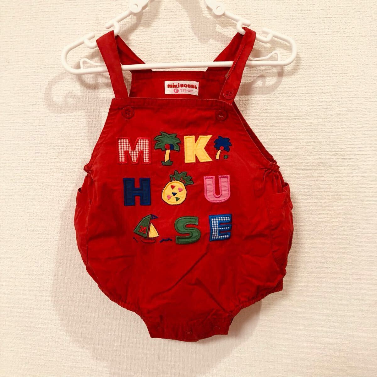 ミキハウス Miki HOUSE ダルマオール サイズ85 刺繍 レトロ 日本製拍卖