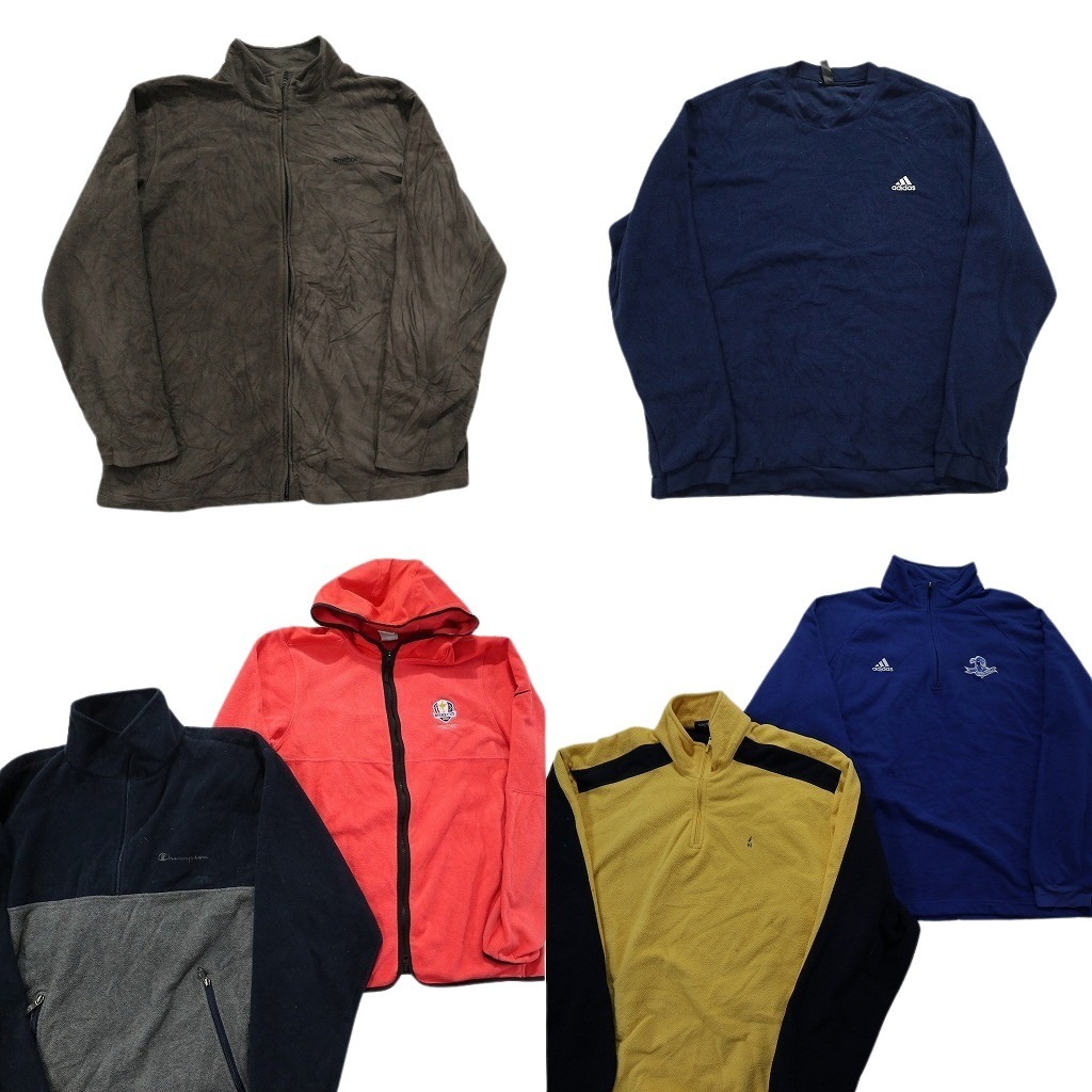 古着卸 ブランドMIX フリース 6枚セット (メンズ L /XL ) チャンピオン ナイキ ノーティカ アディダス 中古 古着 NB8869拍卖