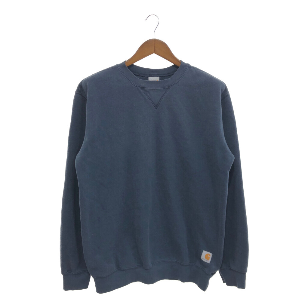Carhartt カーハート コットン 無地 スウェット トレーナー 前V ワーク ネイビー (メンズ M) P5125拍卖