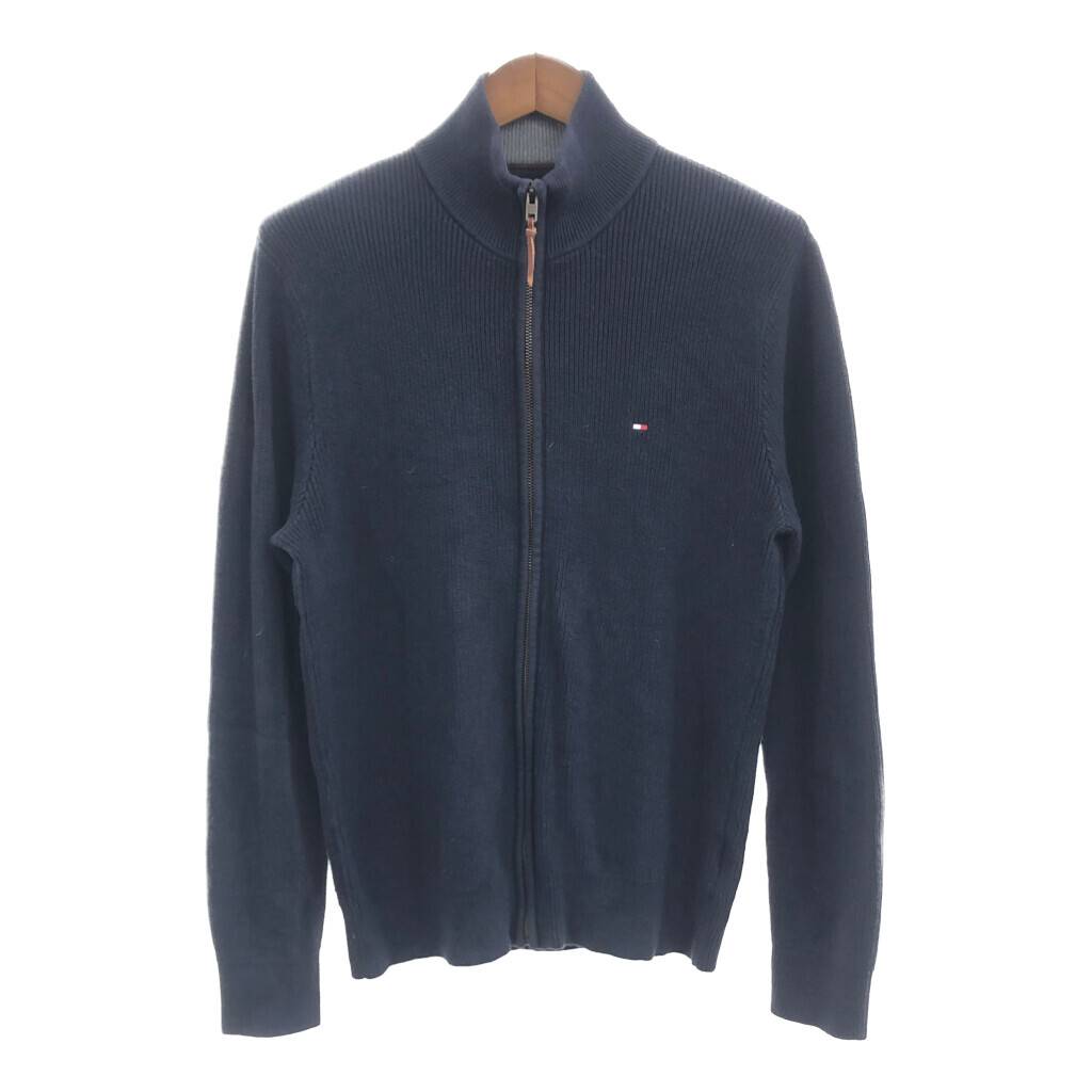 TOMMY HILFIGER トミーヒルフィガー フルジップ ドライバーズ セーター ネイビー (メンズ M) 中古 古着 P5902拍卖