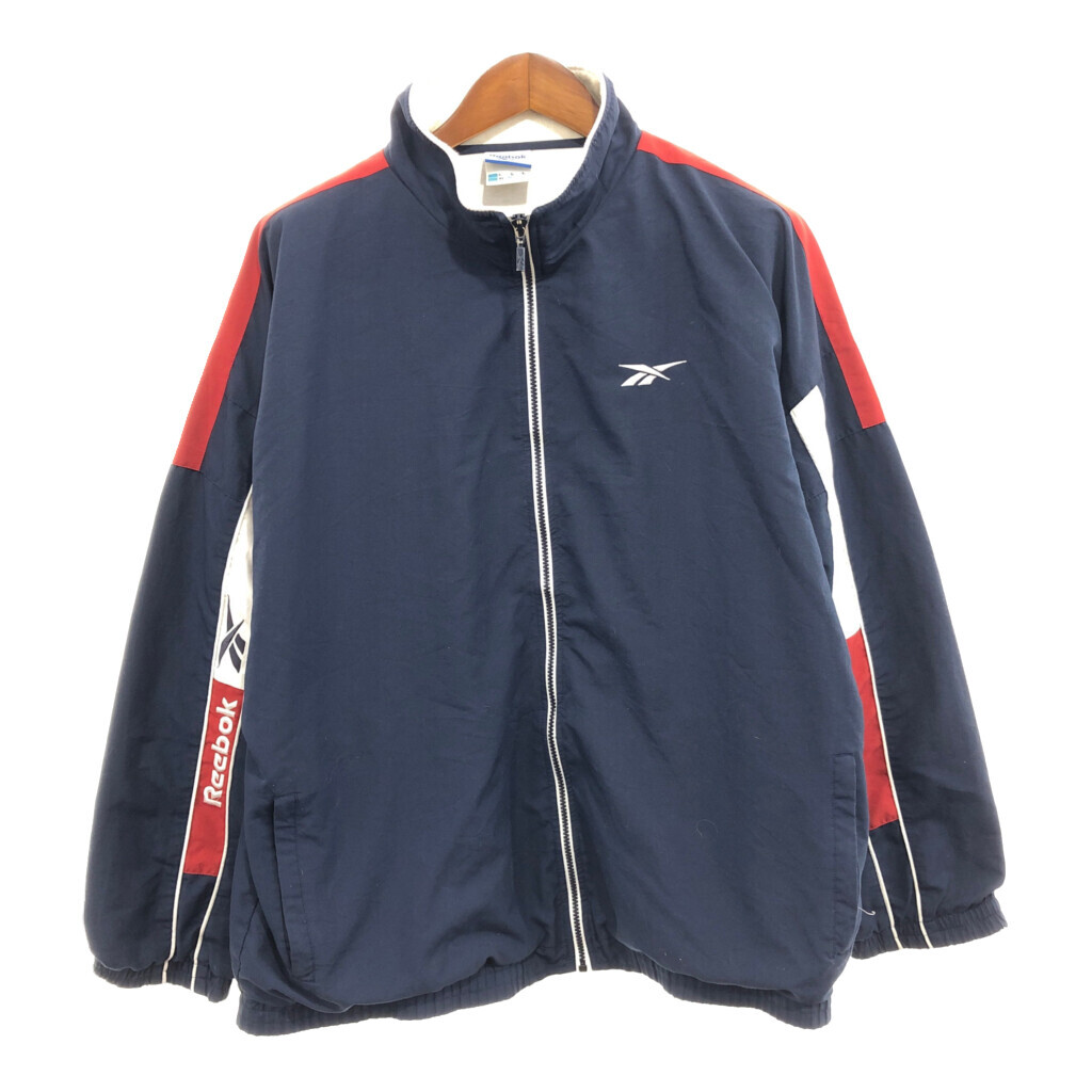 90年代 Reebok リーボック トラックジャケット スポーツ ネイビー (メンズ L) P8169拍卖